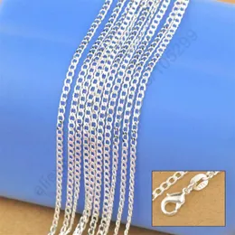 S925 Sterling Silver Netlace Plated Neckle سلسلة مجوهرات صلبة للنساء 16-30 بوصة Curbwith Lobster Clasps Shipp257Q