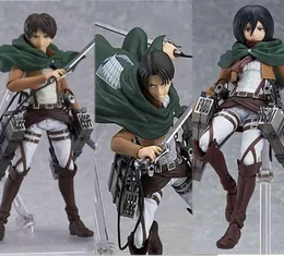 타이탄 인물에 대한 공격 Eren Mikasa Ackerman Levi PVC 액션 피겨 Jaeger Eren Ackerman 애니메이션 Figma 203 207 213 그림 x05033425278