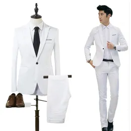Blazerpants 2pcsset Mens Formal Blazer Jackets Coat Pants Tuxedos Wedding Slim Business Dress Suit Clothing for Man 231229