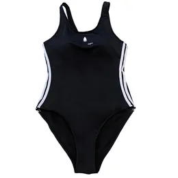 Einteiliger Badeanzug mit Buchstabenmuster für Damen, schwarz, schnelltrocknend, gepolsterter Bodysuit, Bikini, Designer-Badeanzug mit heißen Quellen