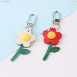 Schlüsselanhänger 1PC Süße süße Blumen-Schlüsselanhänger Minimalistischer Blumen-Schlüsselanhänger für Mädchen Taschenanhänger Dekorationen Zubehör