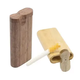 Scatole di piroga in legno One Hitter Pipe Custodia per fumatori fatta a mano Filtri per sigarette in ceramica colorata Tubi 2 Accessorio per fumo in stile