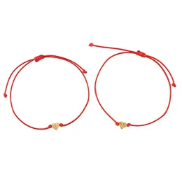 Bracciale a cuore in rame da donna con ciondolo in corda colorata regolabile intrecciata a mano per regalo di gioielli