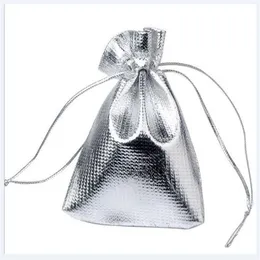 100st Sil Silver Color Smycken Förpackning Display påsar Väskor för kvinnor DIY Fashion Gift Craft W35277G