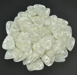 100 st extra tung 15 mm tomt celluloidgitarrplockar Plectrums Pearl White för elektrisk gitarr3922624