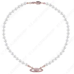 Colliers saturne perle diamant Tennis collier femme chaînes en argent Vintage Style tendance design bijoux 3003
