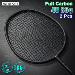 Alpsport RR 4U G4 2 PCSlot Orijinal Süper Saldırı Maksimum 25 lbs Karbon Fiber Badminton Raket Çanta ve String 231229