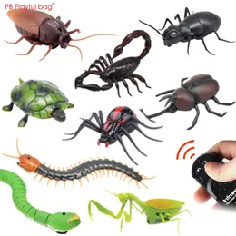 RC Inseto Elétrico Simulado Cobra Brinquedos Controle Remoto Modelo Animal Adulto Brinquedos Tricky Barata Pillbug Crianças Presentes AC38 231229