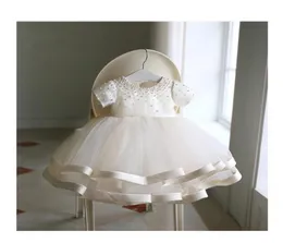 Boncuklu kız kız elbise yenidoğan 1. doğum günü elbisesi katmanlı tül yay küçük kız partisi bebek vaftiz vaftiz couble1102069