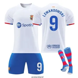 23-24 Barcellona Away Game Numero 9 Lewandowski Numero 8 Pedri Jersey Set di maglia da calcio veloce