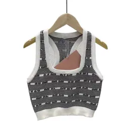 Active Shirts Tees retro striped ms outside inside take leggings sleeveless top female spice girl wear slim short knitted suspender designer small vest yoga womens c