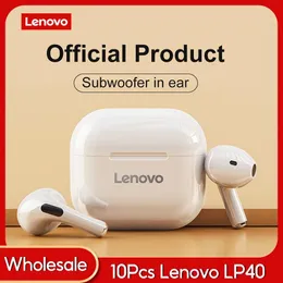 Fones de ouvido 10 PCs/lote original Lenovo LP40 Série TWS Bluetooth Earing Phone (Serviço de garantia de 6 meses) fones de ouvido sem fio por atacado