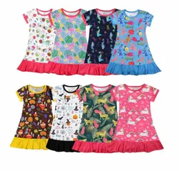 Girl039s Dresses Kids Pajama Dress Casual Summer Short Sleeve Nightgown 3D Printing Toddler Girls Clothing Nightdress Comfortab2543725
