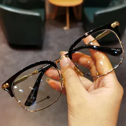 المصمم CH Cross Glasses Frame Chromes Brand Grands Sunglass Eyeglass Men Women Retro Wach Wace Titanium Ultra Light Myopia Half Heart Hight Quality