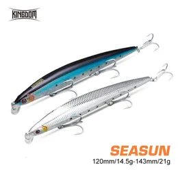 Kungarike flytande fiske lockar 19g 14m 145g 120mm god kvalitet konstgjorda minnow hårda betar wobblers karputrustning 231229