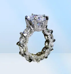 Anelli scintillanti vintage in argento sterling 925 con taglio rotondo grande CZ con diamante promessa anello nuziale da donna6561205