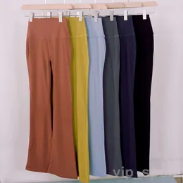 Lu lu lemens Йога Фитнес Выравнивание Мини-расклешенные брюки Женские эластичные брюки-клеш для девочек Спортивные облегающие свободные брюки для йоги Обтягивающие расклешенные дышащие наряды