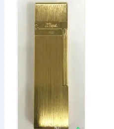 ST Ligne 2 Lighter Classic Brushed Metal Ping Sound Flame Lighter Gold5148275