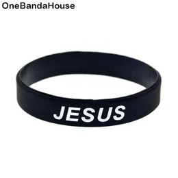 1PC Jesus Cross Fair and Love Silicone Rubber -armband Black Religious Faith Gift No Könsmycken239h