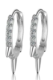 Orecchini a cerchio piccoli in acciaio inossidabile color argento per le donne Cubic Zirconia Accessori per gioielli coreani per feste di moda EH4758924829