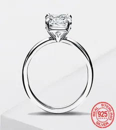Anello in argento sterling 100 925 per le donne Gioielli con diamanti zirconi di lusso Solitario Anello di fidanzamento per matrimonio Accessori regalo XR4513638097