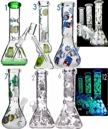 Vortex Glass Bong Online na sprzedaż Szwajcarski perc recycler wodoodporski wosk zioła tytoniu olej z prysznicem rur prysznicowy Perc Hookahs złącza 14,5 mm