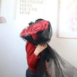 Regalo super grande con rosa Tiktok dello stesso stile per fidanzata e fidanzata, regalo di compleanno creativo per gli amanti di Qixi con borsa in materiale leggero