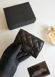 ファッションデザイナーの女性用シープスキンウォレット高級クレジットカードハンドバッグIDカードウォレットホルダー男子女性の本物のレザープレミアム折りたたみポケット財布にはケースが付いています