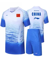Новая одежда для бадминтона Li Ning для мужчин039 и женщин039, топ, быстросохнущие шорты, спортивная одежда, настольный теннис, футболка для тренировок по теннису 5091638