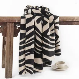 Scarves Europe And The United States All Stripes Imitation Cashmere Scarf Women's Winter Cold Neck Collar Elegant Temperament