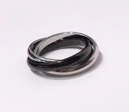 Trinity Series Ring gjord av Titanium Steel Tricolor Band Vintage Jewelry Officiella reproduktioner Retro Advned Exquisite Gift Adita4644583