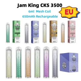 Almacén de la UE Jam King CKS 3500 Puff Tornado Vape Cigarrillo electrónico desechable 6 ml Bobina de malla 650 mAh Batería recargable vs 5000 puff 2800 envío rápido