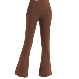 „Bequeme und stilvolle Damen-Yogahose in Nude – formende Taille, ausgestellte Passform, perfekt für Fitness und Joggen – Nine Point Flare-Hose für einen makellosen Sportswear-Look!“