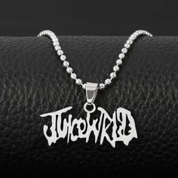 Hip Hop Rapper JUICE WRLD Necklace Strand Beads Chain Stainless Steel Letter Pendant Necklace Jewelry Fans Gift femme Mujer Y0301287t