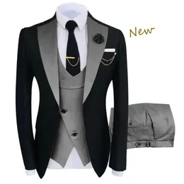 وصول Terno Masculino Slim Fit Blazers Suits و Groom Suits for Men Boutique Fashion Wedding Stupt Step 231229