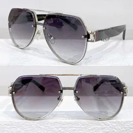 Mens Designer Brand Sunglasses Mens Womens Silver Butterfly Frame Gray Lens UV400 Fashion Elegant Style Sunglasses 1595