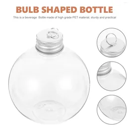 Vases 10 Pcs Christmas Spherical Bottle Juice Bottles Outdoor Transparent Crafts Water Plastic Caps The Pet Portable Clear