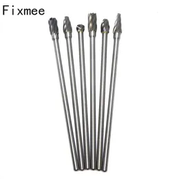 6pc 14 Shank Power Tools Drill Bit 6 x 10mm 150mm Long Tungsten Carbide Aluminum Cut Rotary Burr Burs 6mm shaft Set Tool 231228