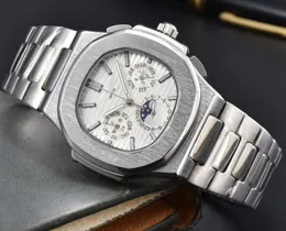 Wodoodporne zegarki Cool Men 5740 Watch Fashion Na rękę zegarek Sport Sports ze stali nierdzewnej kwartalny kalendarz męski prezent A3