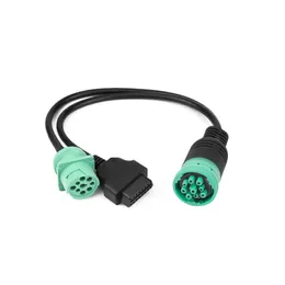 J1939 Cummins 9Pin Male to Female Three Way OBD Cable One to Two OBD2 Connection Line Adapter Cable