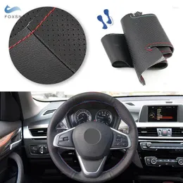 Steering Wheel Covers Car Accessories Interior Cover Sticker Leather Trim For F45 F46 X1 F48 X2 F39 2023 Red Blue Line