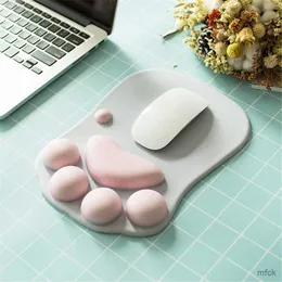 Tappetini per mouse Poggiapolsi Tappetino per mouse carino Anime Tappetini per mouse morbidi con zampa di gatto Supporto per poggiapolsi Comfort Tappetino per mouse da gioco in memory foam in silicone