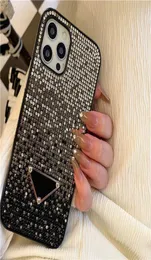 Luxury Designer Phone Case Classic Stylish Sticking Full Diamonds stötsäkra mobiltelefoner Högkvalitet för iPhone 14 12 13 PR3955509