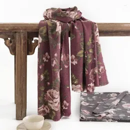 Sciarpe Sciarpa con stampa nazionale vintage rosa Bavaglino da donna Qualità pastorale Imitato Cashmere esploso