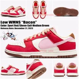 Tasarımcı Ayakkabıları Düşük Wmns Bacon Erkek Kadın Koşu Ayakkabı Spor Kırmızı Sheen Yelken Orta Kahverengi Eğitmenler Spor Ayakkabıları Boyut 36-47