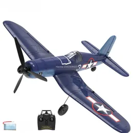 F4U RC Avião 2.4GHz 4CH 400mm Wingspan One-Key Aerobatic RTF Controle Remoto Aeronaves Brinquedos Presentes para Crianças 231228