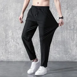 Calças masculinas com bolsos profundos solto ajuste casual cordão jogging calças para correr treino treinamento basquete pantalones