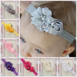 Säugling Baby Haarschmuck Rose Blume Perle Kombination Mädchen Haarband Kinder Stirnband Babys Kleinkind Kopf Band Mix Farbe BJ