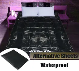 4 크기의 블랙 레드 방수 성 성인 고무 PVC 젖은 시트 침대 코스프레 수면 커버 8702281