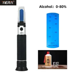 Yieryi refratômetro portátil de álcool 0-80% para bebidas alcoólicas, refratômetro doméstico, detector de concentração de álcool 231229
